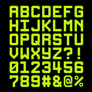 8-Bit Pixel Font - Letter and Numbers