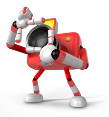 Obraz premium The body language of the shape of the camera shots that Red Camera Character. Create 3D Camera Robot Series.