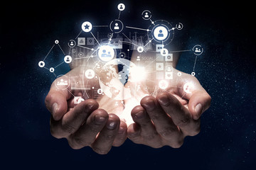 Social interaction concept . 3D render
