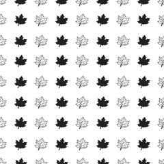 Hand Drawn floral seamless pattern with leaves.