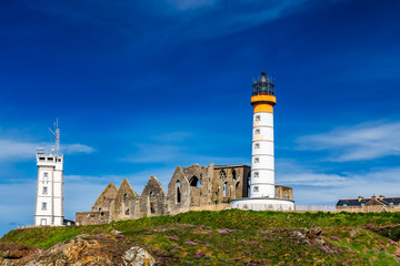 Fototapeta na wymiar Lighthouse Pointe de Saint-Mathieu, Brittany (Bretagne), France