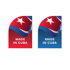 Stickers Made in Cuba. Vector illustration.