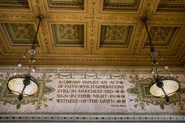 chicago cultural center, Bibliothek Inschrift © Michael Eichhammer