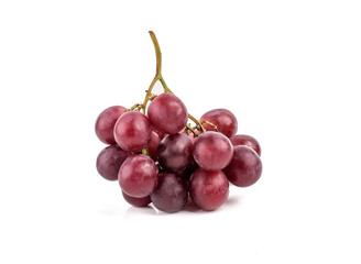 Red grapes isolated on white