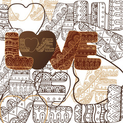 abstract background with word love