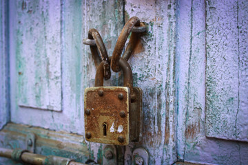 Beautiful Door Lock with Rust