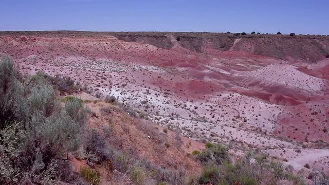 Route 66 Painted Desert Rte 66 / Pan of Painted Desert off Route 66