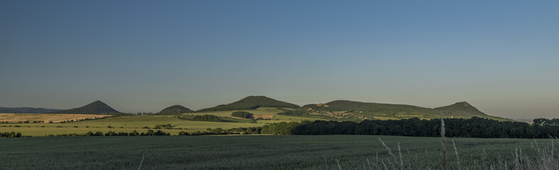 Fototapeta premium Evening in west Ceske Stredohori mountains
