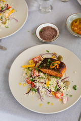 Salmon with couscous salad