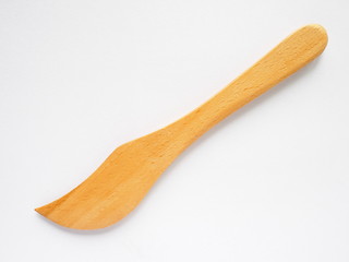 beech wood knife on white background