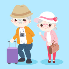 cartoon old couple