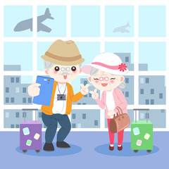 cartoon old couple