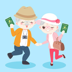 cartoon old couple