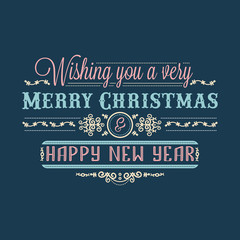 New Year card. Holiday colorful decor. Lettering 