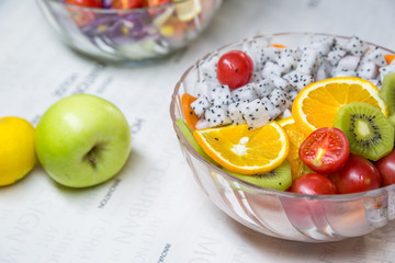 salad with fresh fruits and vegetables