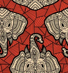Wallpaper murals Red Boho Pattern