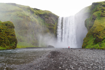Skogarfoss,majestic waterfall in Iceland.