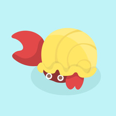 Cartoon hermit crab.