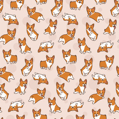 Cartoon Corgis Pattern