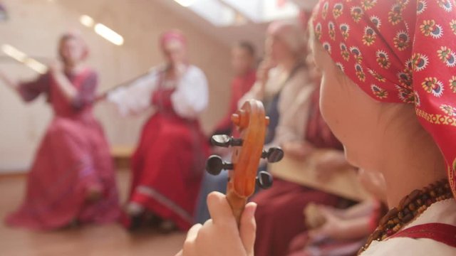 Russian ethnic ensemble performs folk songs