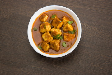Paneer Masala with Peas or Cheese Cooked with Peas, Indian Dish