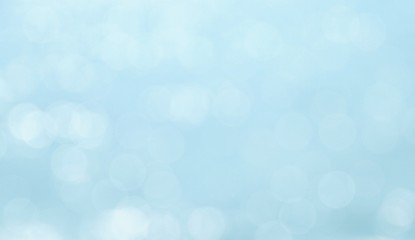 Abstract blue color blurred bokeh light background