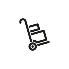 Handcart vector icon.