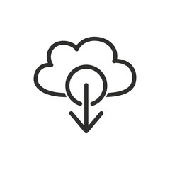 Cloud download vector icon.