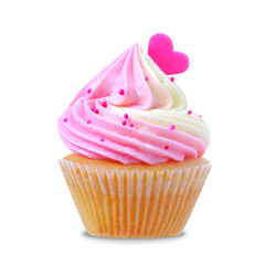 valentine cupcakes isolated on white background