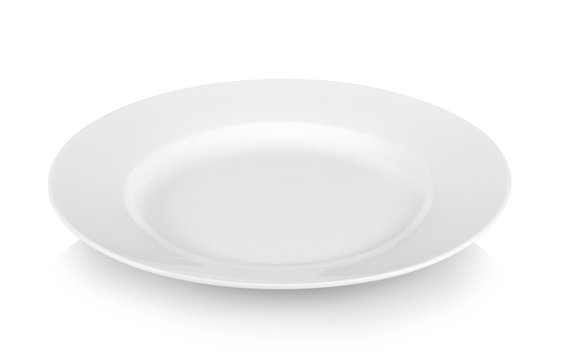 white plate on white background