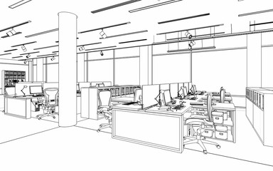 Büroeinrichtung (Skizze)