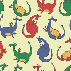Cartoon dragons pattern