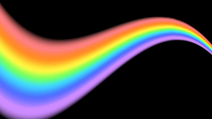 Rainbow icon. Shape wave isolated on black background. Colorful light and bright design element. Symbol of rain, sky, clear, nature. Flat simple graphic style Vector illustration