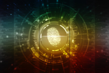 
Fingerprint Scanning Technology Concept 2d Illustration