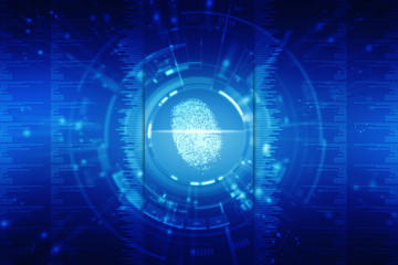 
Fingerprint Scanning Technology Concept 2d Illustration