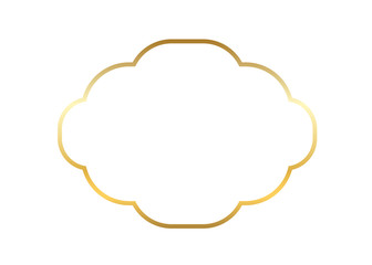 Gold frame. Beautiful simple golden design. Vintage style decorative border isolated white background. Elegant gold art frame. Empty copy space decoration, photo, banner Vector illustration