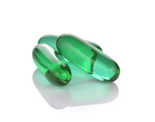 medical capsules isolated on white background