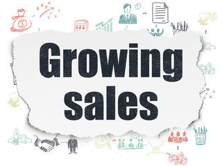 Fototapeta premium Finance concept: Growing Sales on Torn Paper background