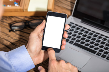 Businessperson Holding Smart Phone