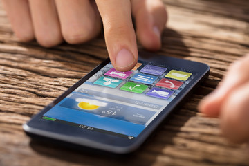Person Using Mobile Application