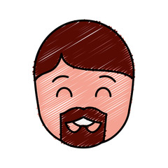 man with beard icon over white background vector illustration