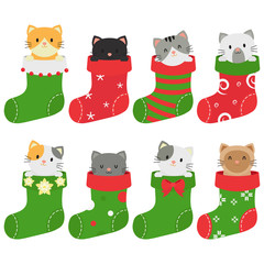 Cats In Christmas Stockings