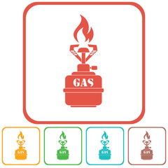 Camping stove icon vector