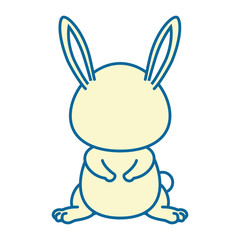 isolated cute standing rabbit