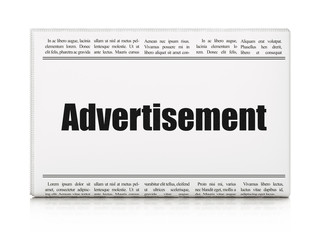 Marketing concept: newspaper headline Advertisement