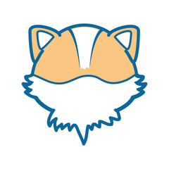 isolated cute fox face