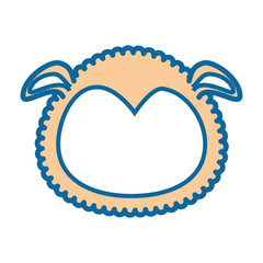 isolated cute sheep face