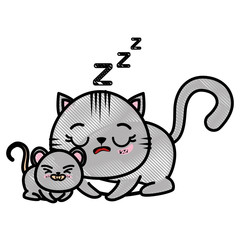 isolated cat and mouse