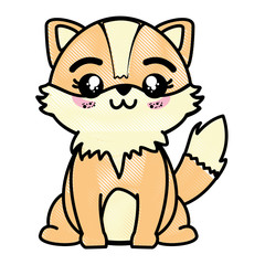 isolated cute standing fox