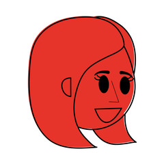 happy woman cartoon icon image